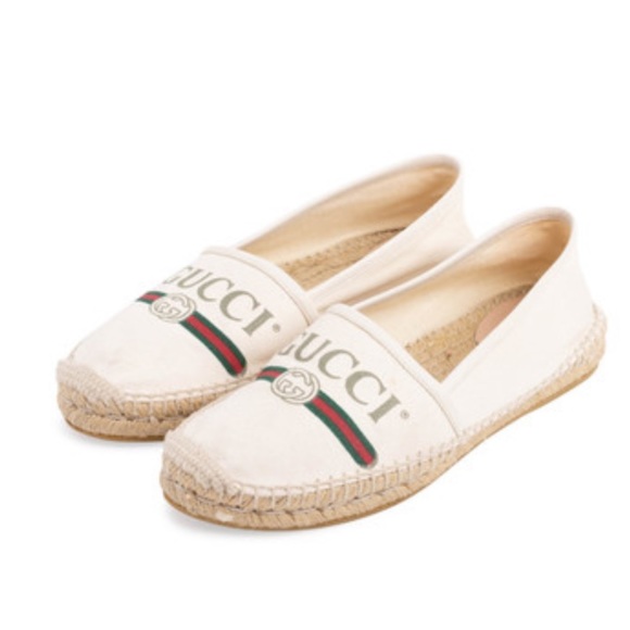 GUCCI Logo Canvas Espadrilles - Picture 2 of 8